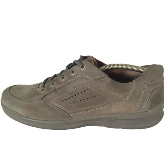 Ecco Remote  Warm Grey/Green Shock Point Leather Shoes  Men’s EUR 45/11Us - Picture 1 of 13